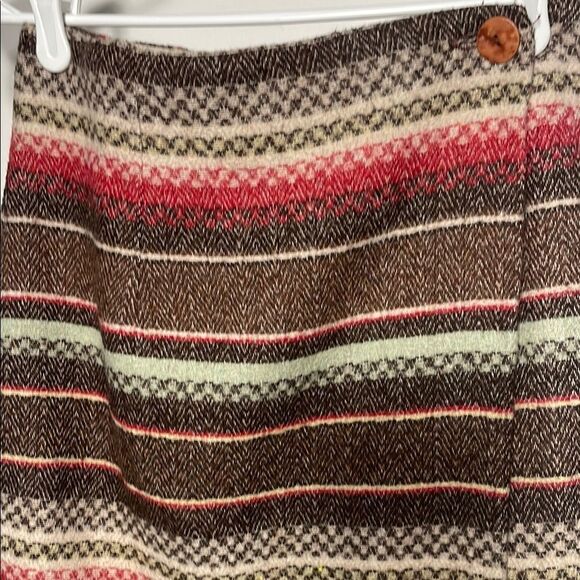 Red and Brown Mini Wrap Skirt for Casual Occasions - Picture 2 of 11